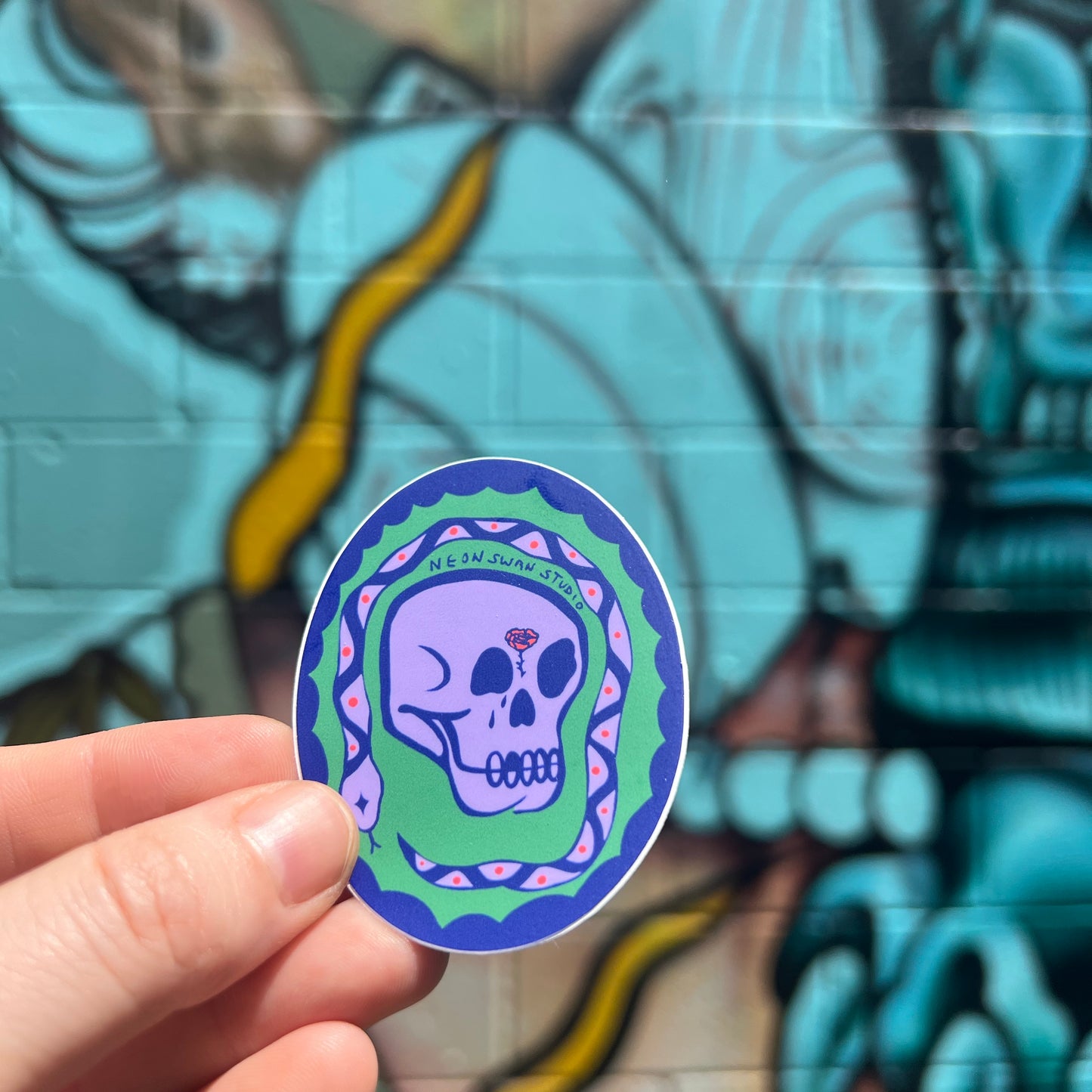 Skull and Snake Sticker