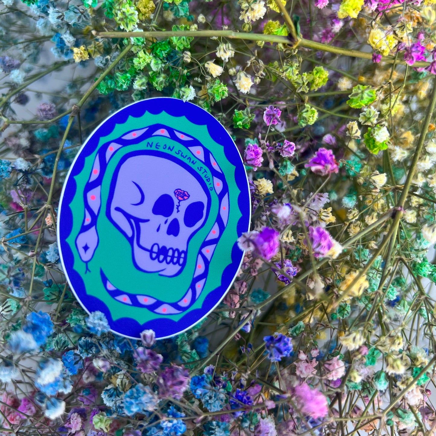 Skull and Snake Sticker