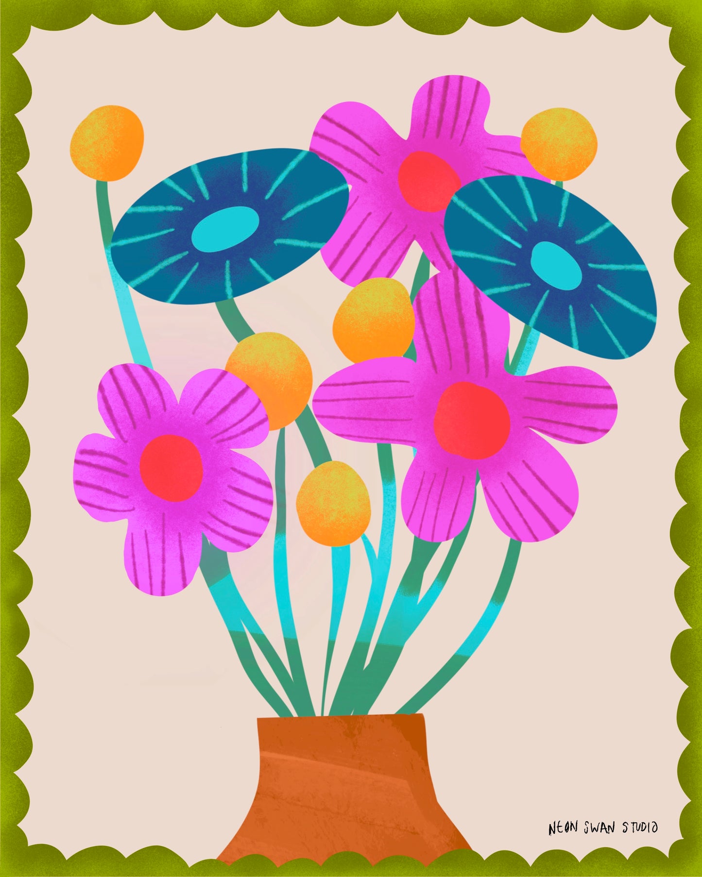 Mid-Century Bouquet Giclée Print